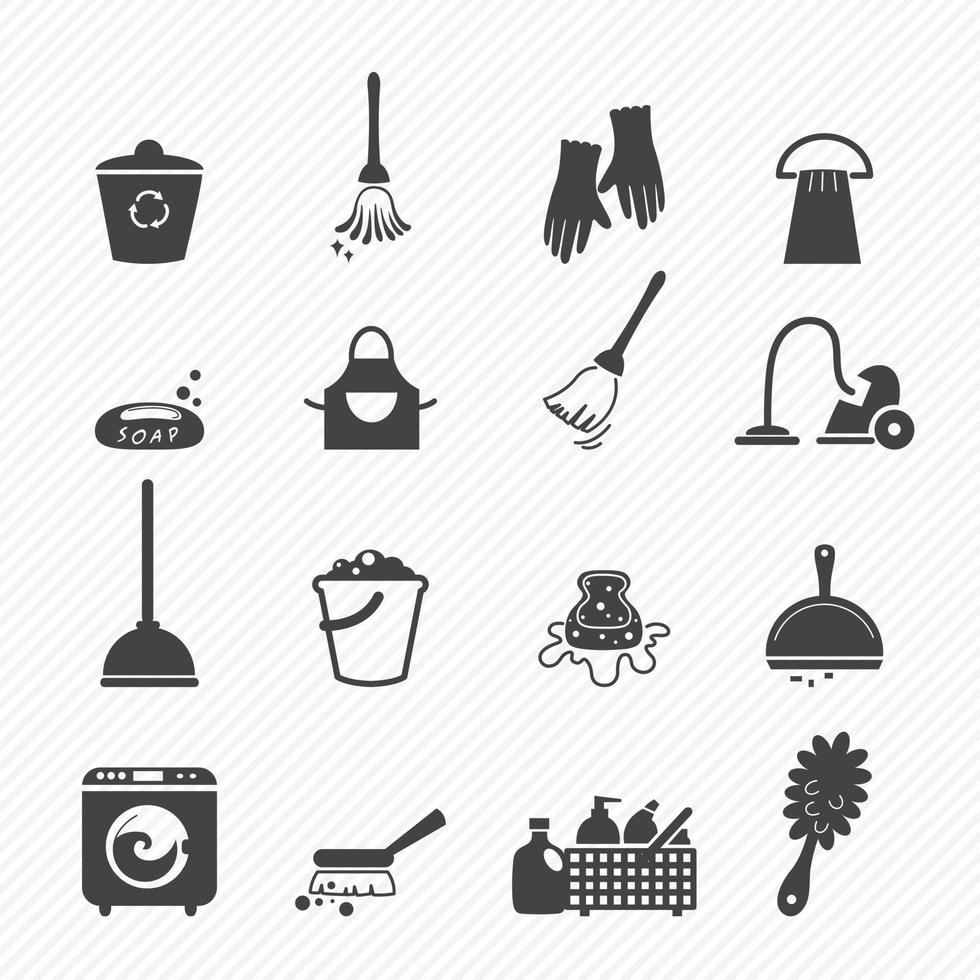 Cleaning icons isolated on white background vector