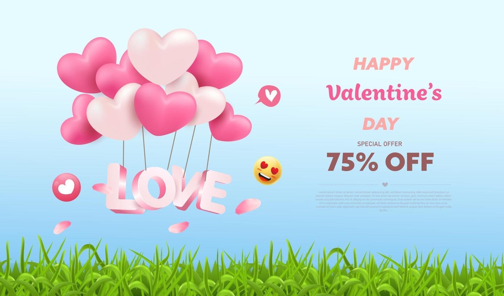 Valentine's Day Sale nature background vector