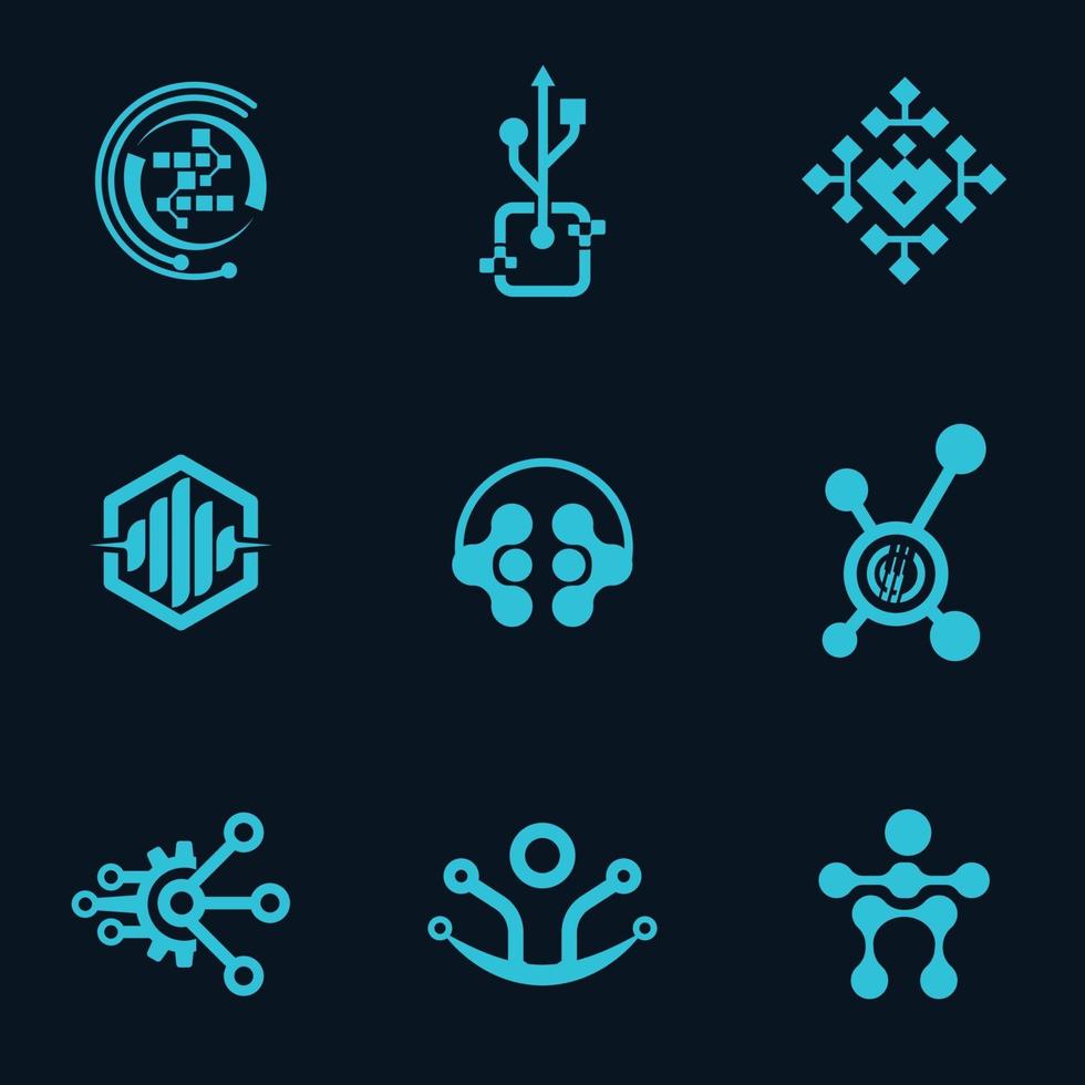 Professional Tech Logo Icon Vector Design Bundle