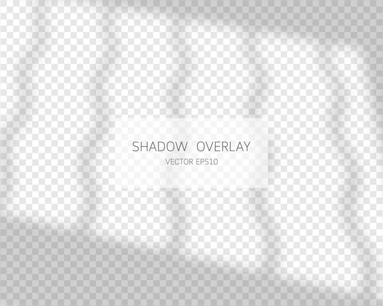 Shadow overlay effect. Natural shadows from window isolated on transparent background. Vector illustration.