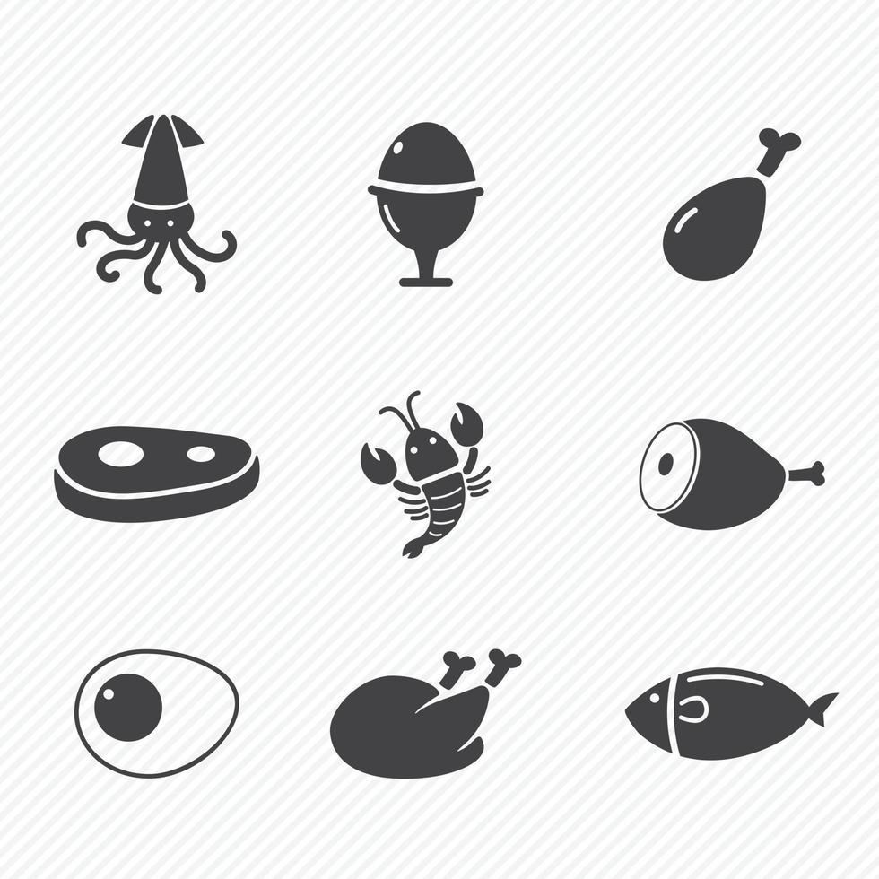 Food icons isolated on background vector