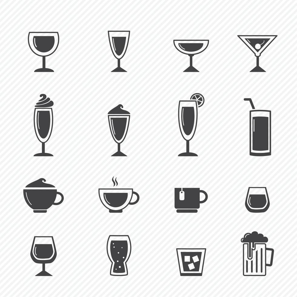 beber iconos conjunto ilustración vector