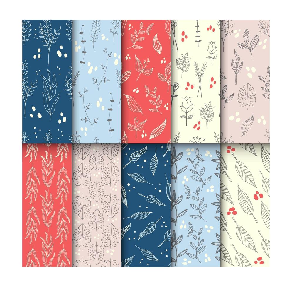 Seamless Floral Pattern Collection vector