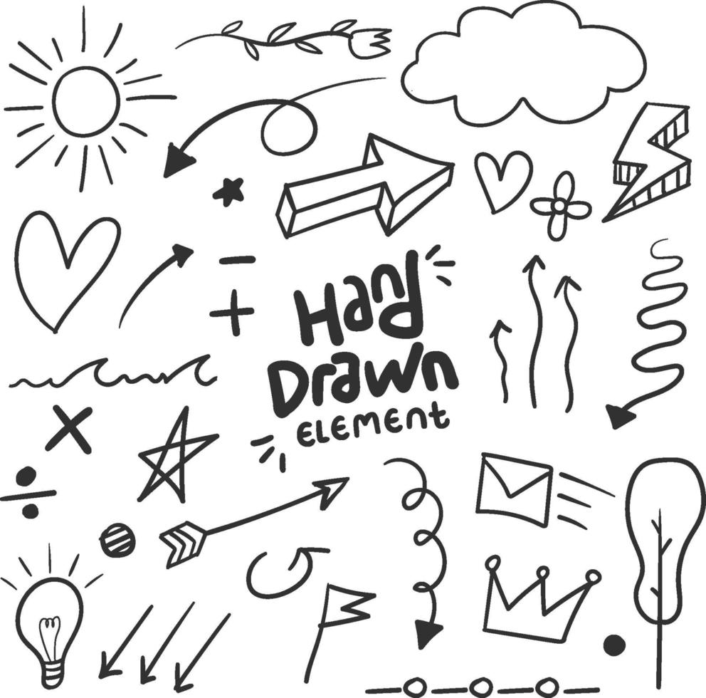 Hand drawn doodle element vector