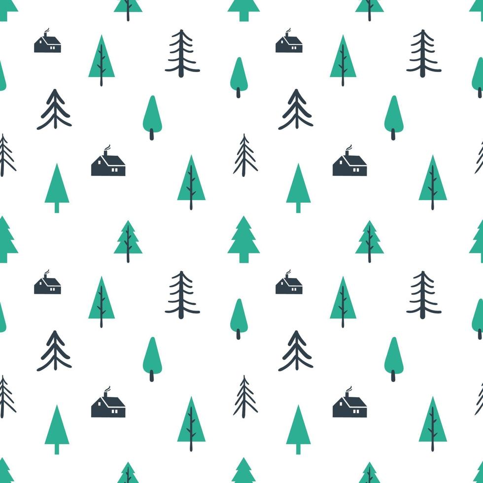 Colorful Hand drawn winter Seamless pattern vector