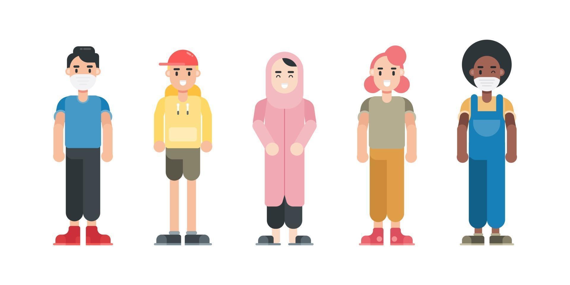 Set of Teenager characters. Modern cartoon characters in flat style. Vector  illustration. 2024711 Vector Art at Vecteezy