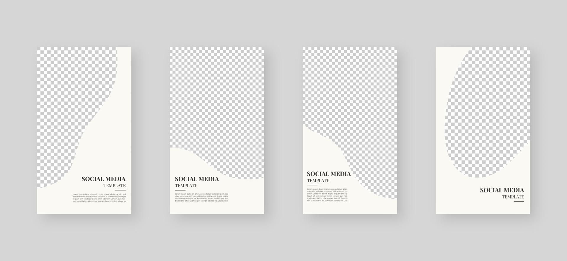Social media template. Trendy editable social media stories template. Mockup isolated. Template design. Vector illustration.