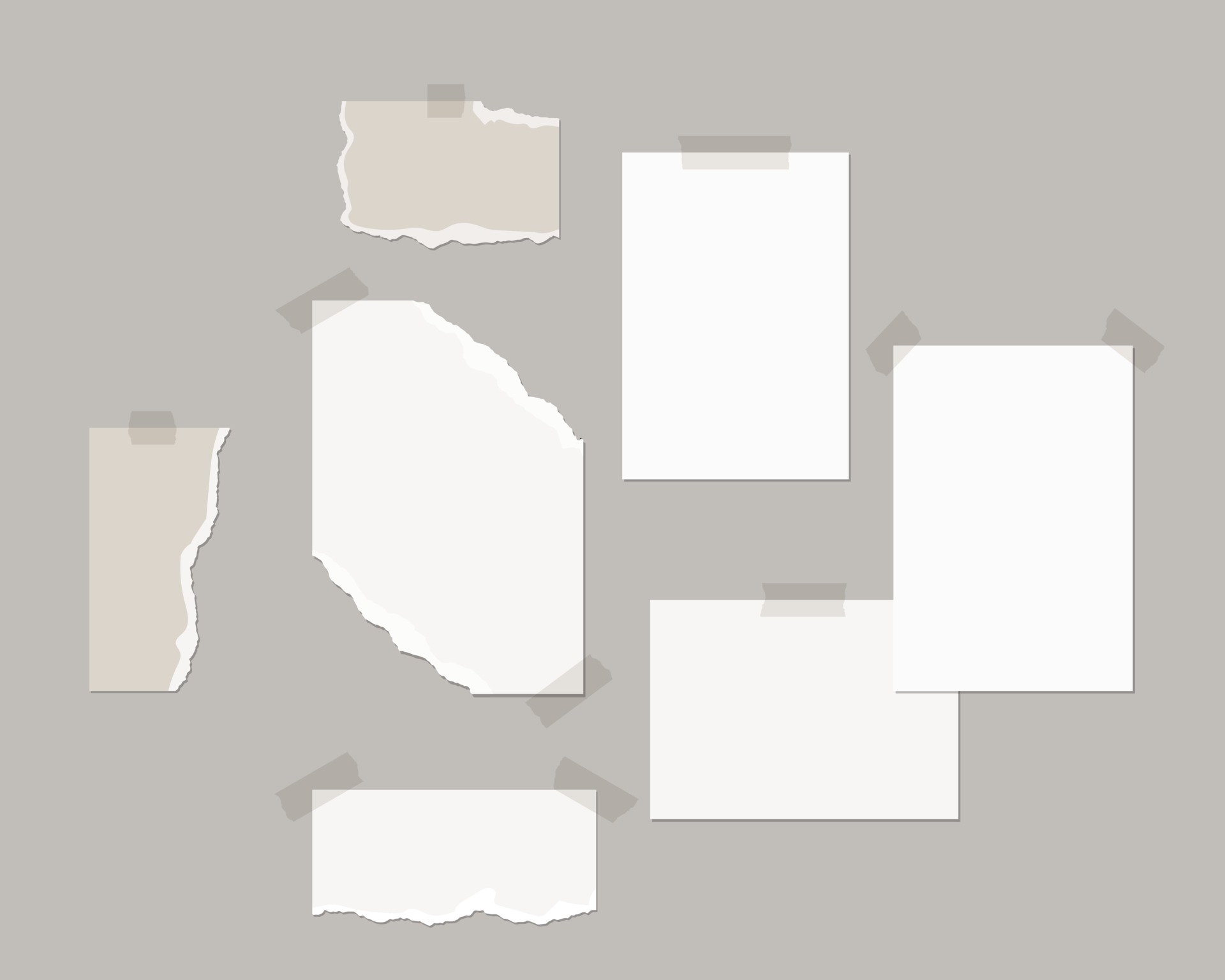 Empty sheets. Рваная бумага мокап. коллаж смрааными крамм. empty template.