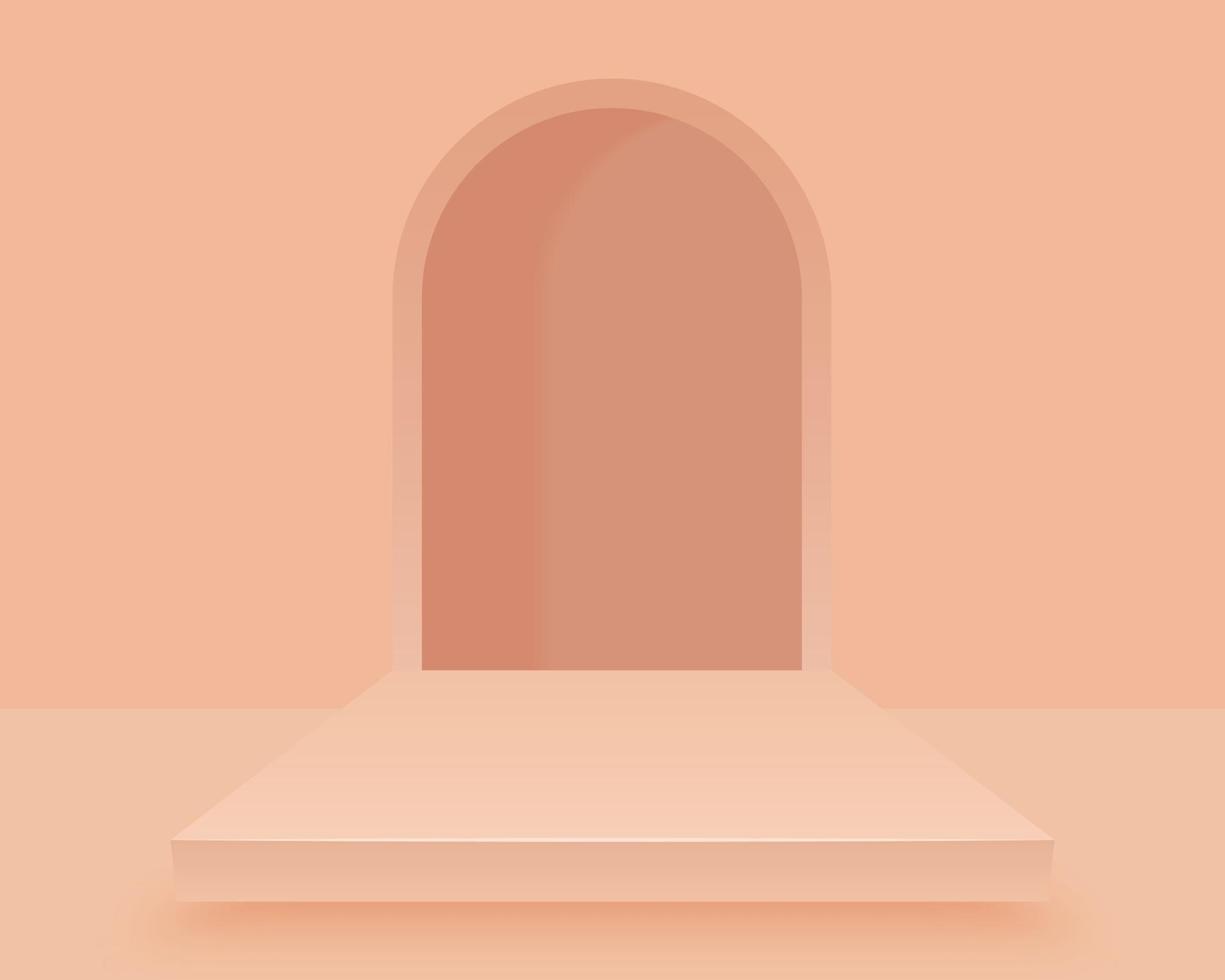 Empty cylinder podium on minimal background. Abstract minimal scene with geometrical forms. Design for product presentation. 3d vector illustration.