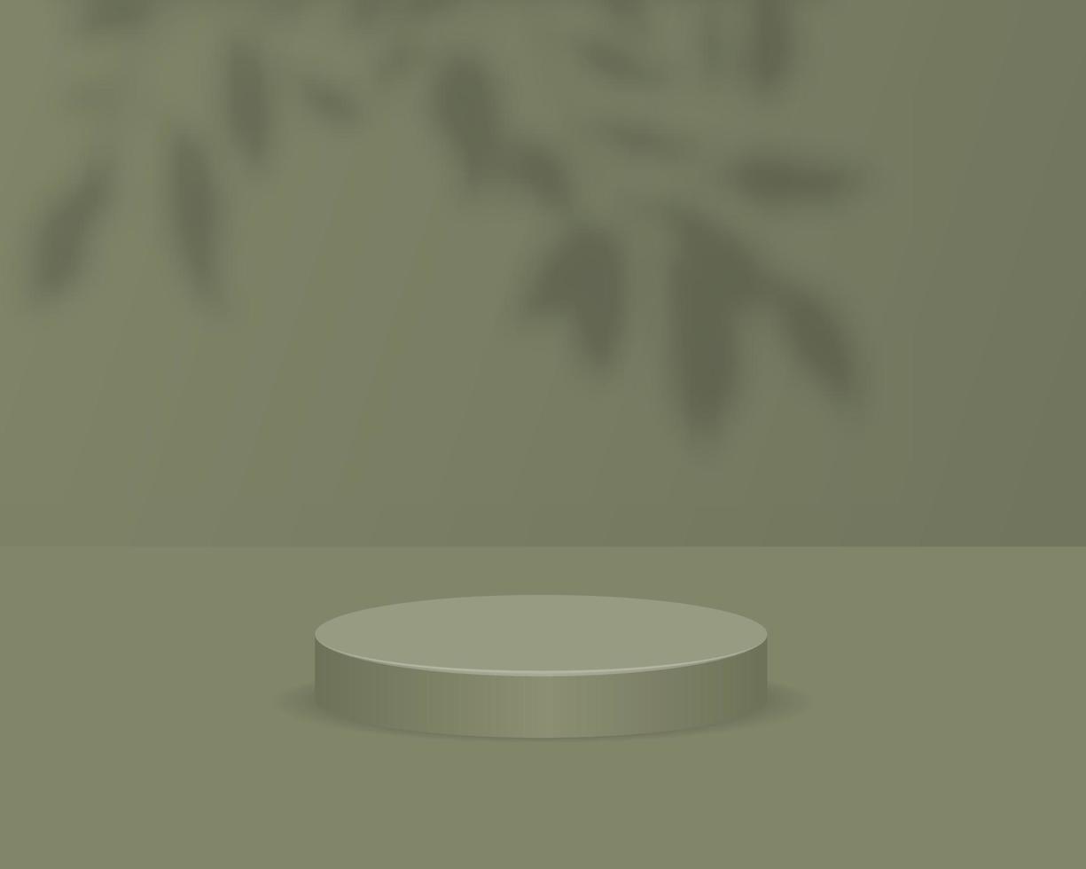 Empty cylinder podium on minimal background. Abstract minimal scene with geometrical forms. Design for product presentation. 3d vector illustration.