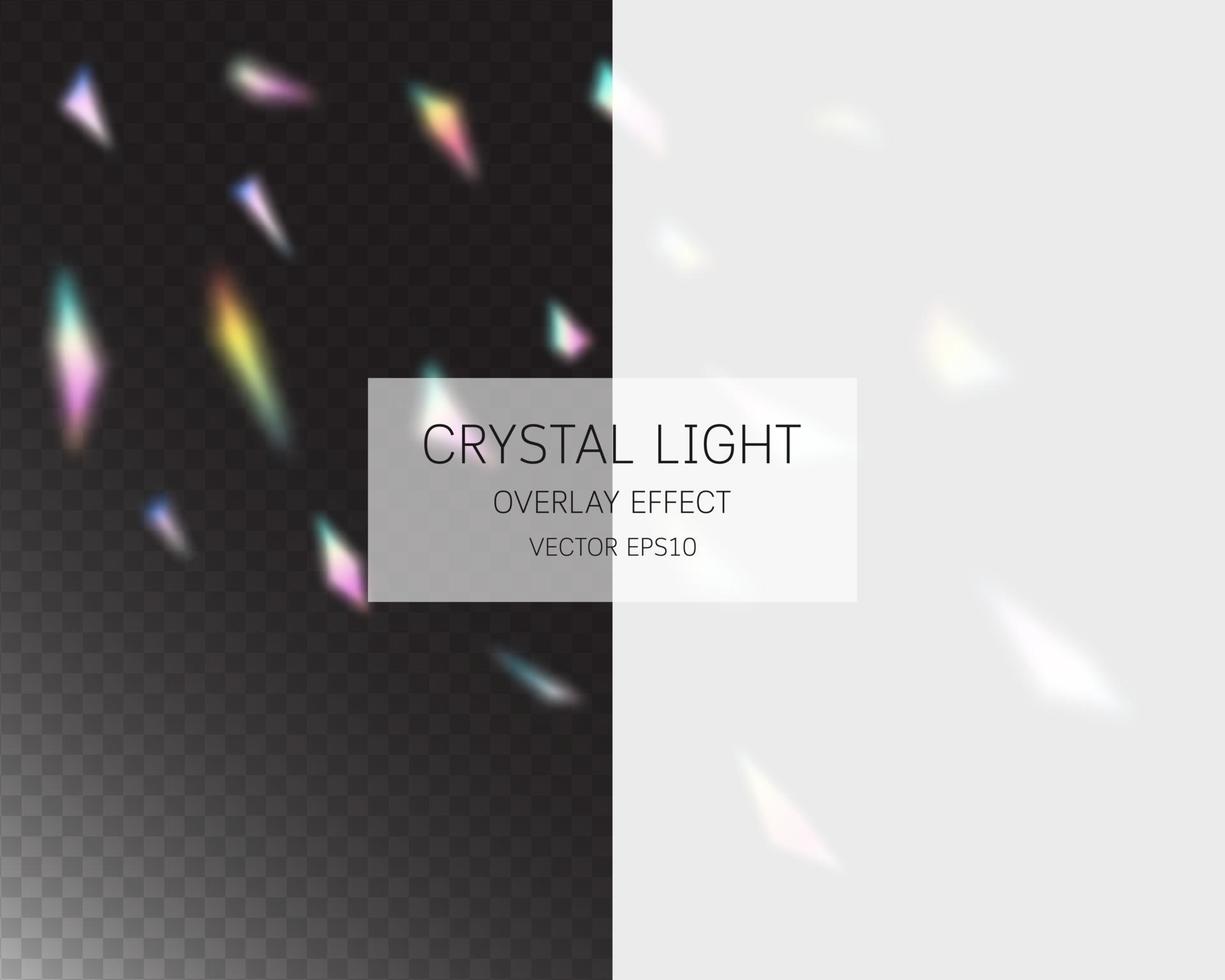 Crystal light overlay effect. Abstract light overlay effect isolated on background. Vector illustration.