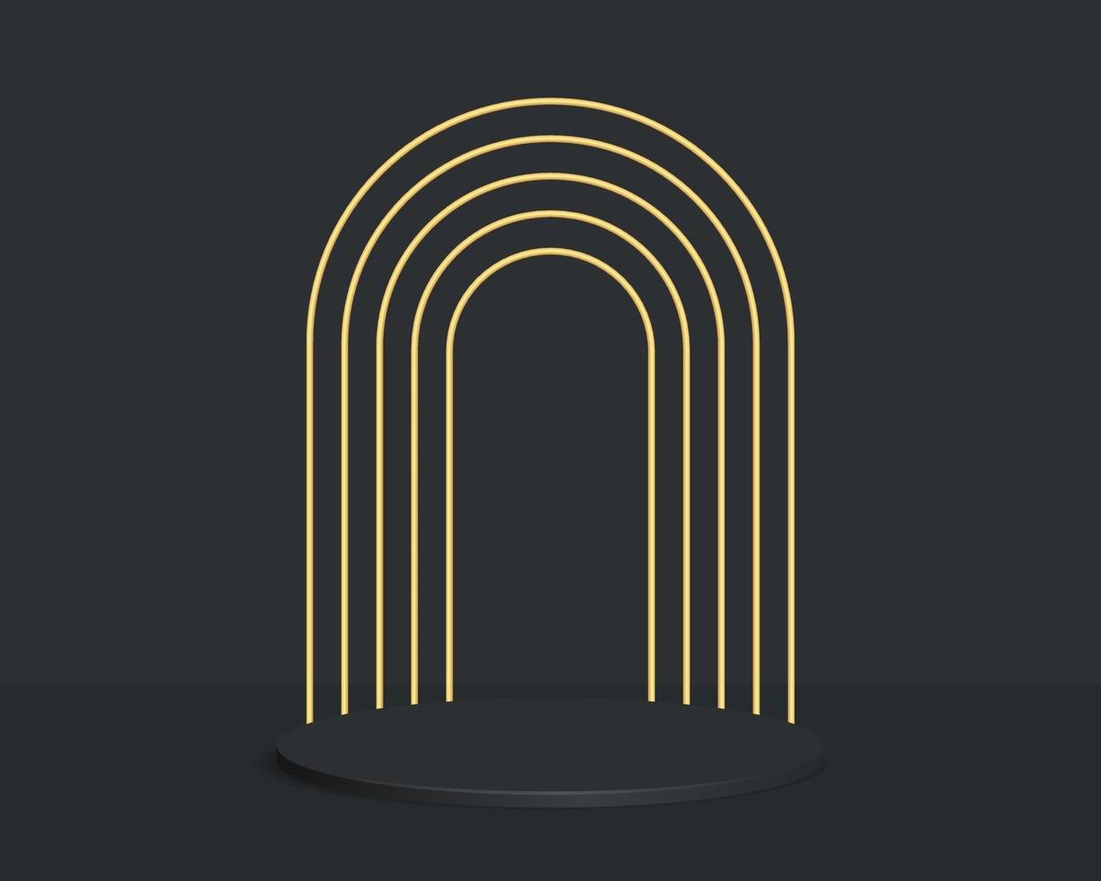 Empty cylinder podium on minimal background. Abstract minimal scene with geometrical forms. Design for product presentation. 3d vector illustration.