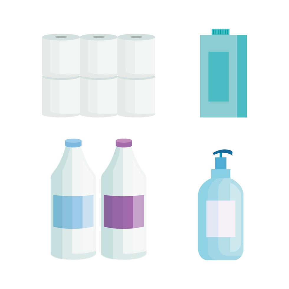 set of cleaning products icons vector