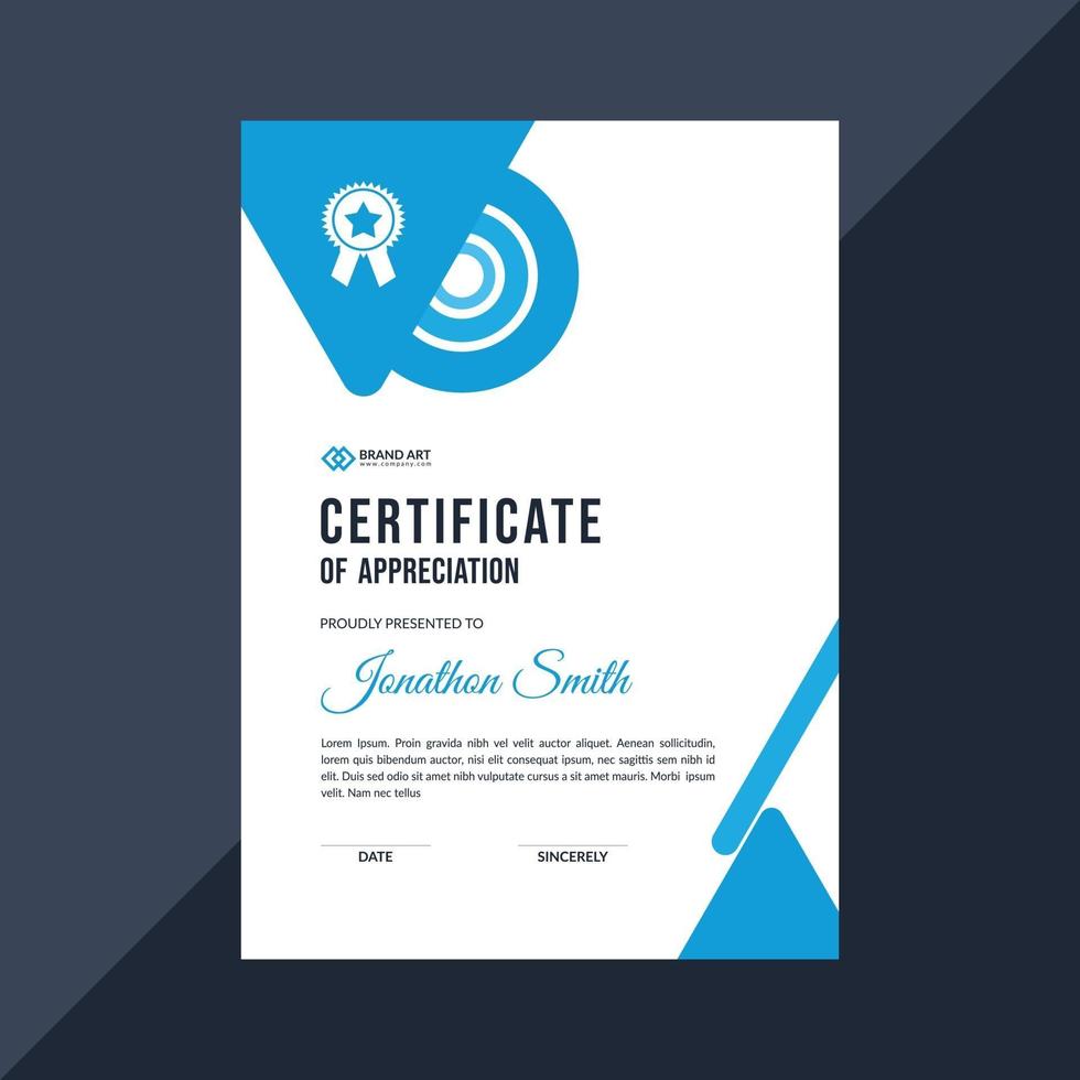 Creative and Modern Certificate template design vector