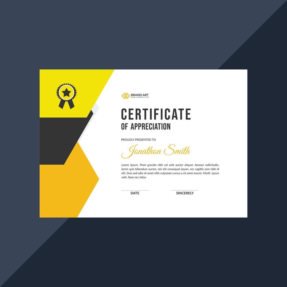 Modern award certificate template layout vector