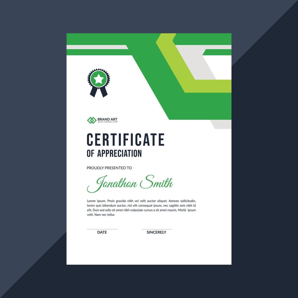 Corporate Award Certificate Vector design layout shape