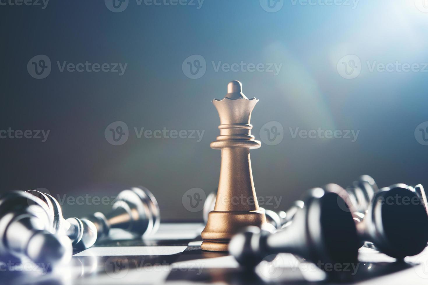 King and knight of chess setup on dark background photo