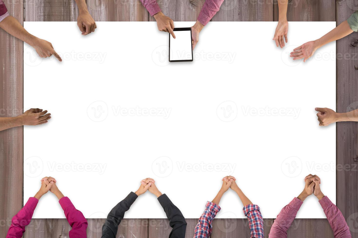 Top view of business team meeting photo