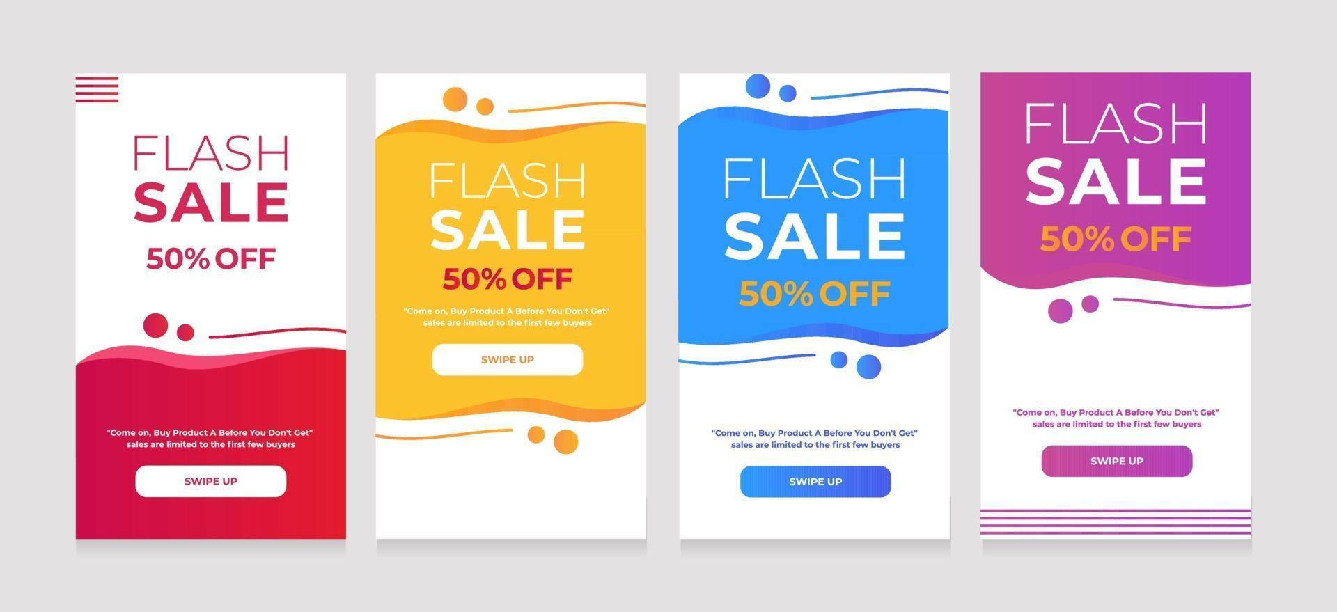 Dynamic Template fluid mobile for flash sale banners. Sale banner template design vector