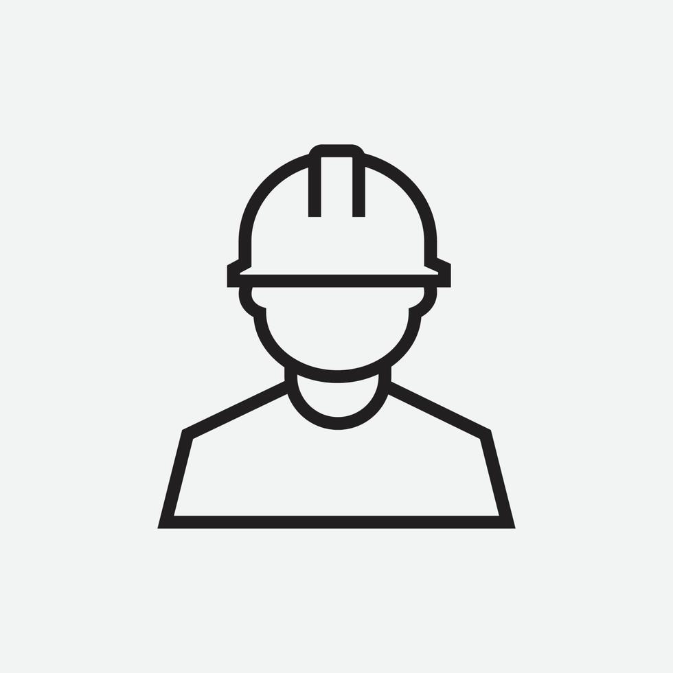 vector illustration of engineer icon on grey background