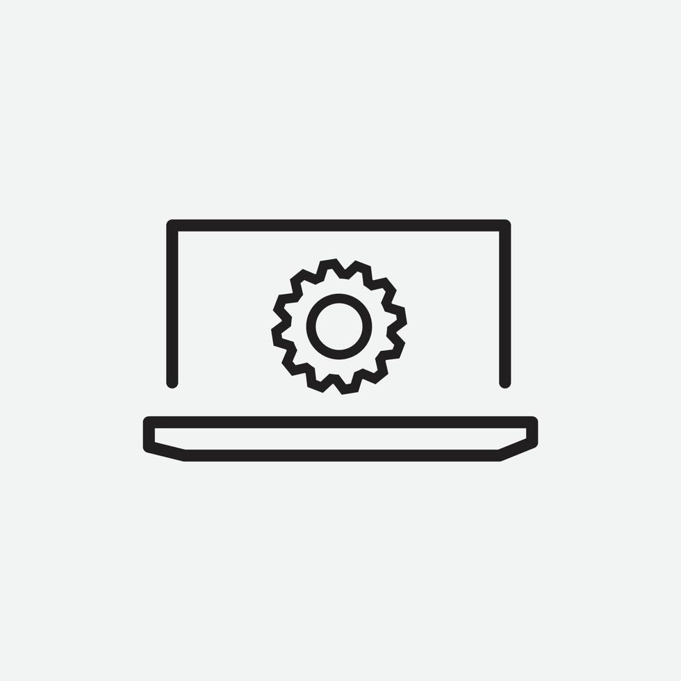 vector illustration of laptop setting icon