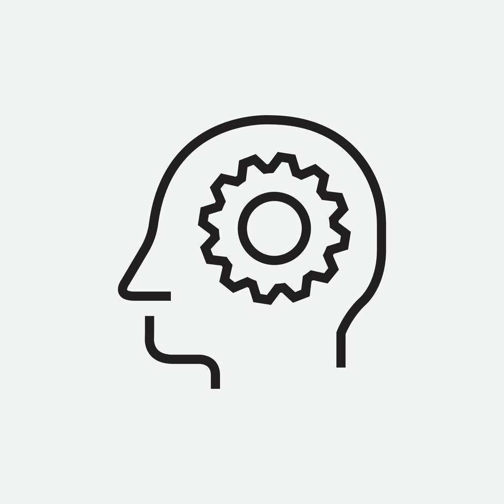 cerebro, icono de vector de idea. símbolo de inteligencia vector aislado