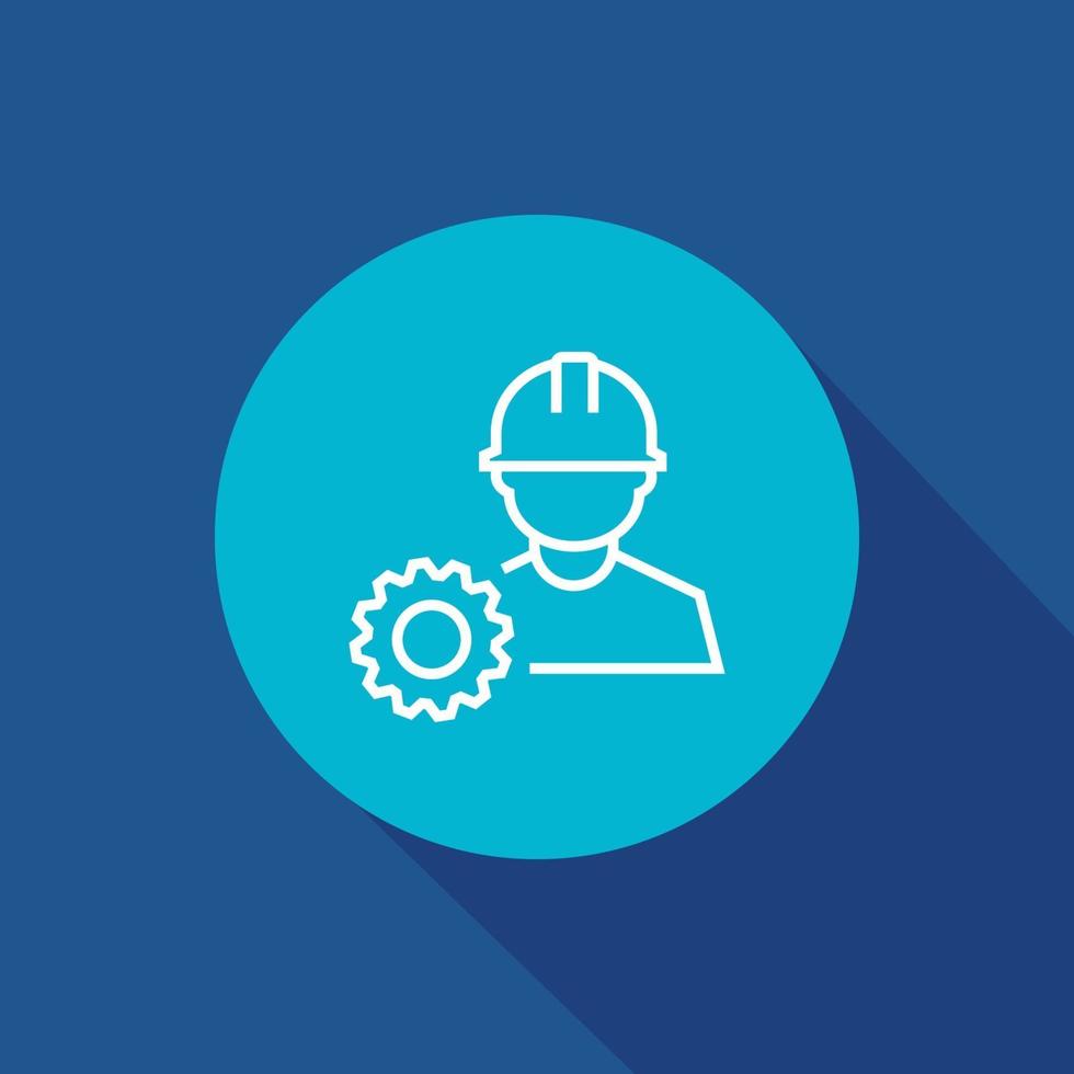 vector illustration of engineer icon with cogwheel