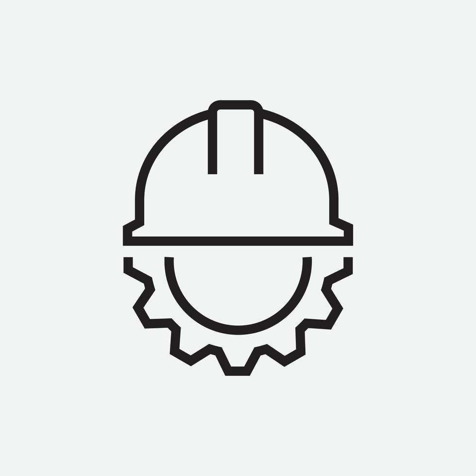 vector illustration of engineer icon with cogwheel