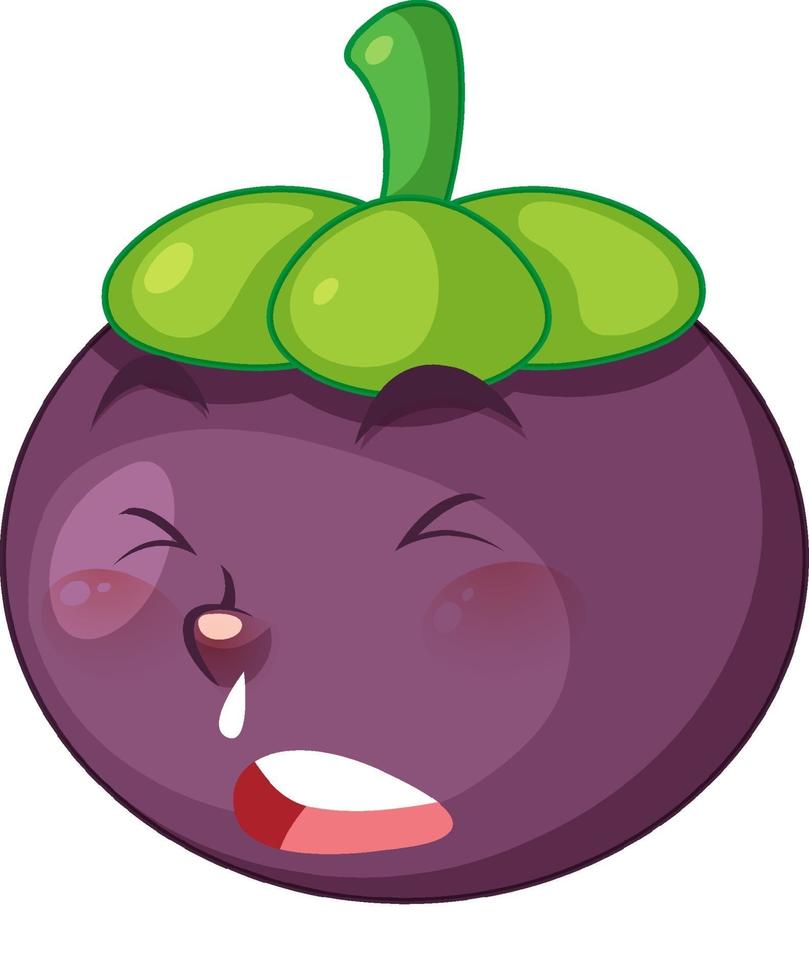 Mangosteen cartoon character with facial expression vector