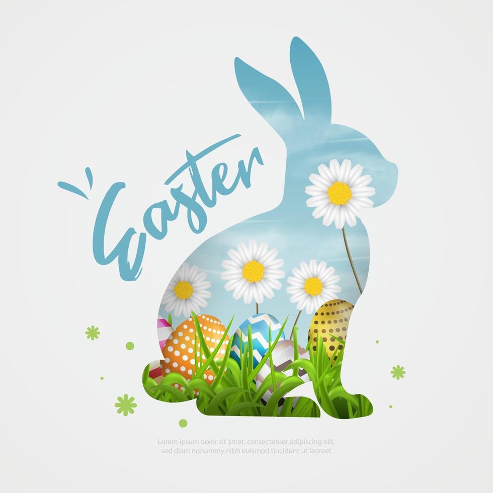 diseño de tarjeta de felicitación de pascua feliz vector