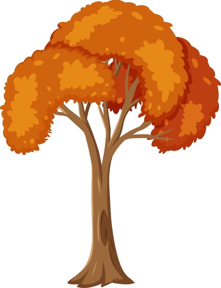 Isolated autumn tree on white background vector