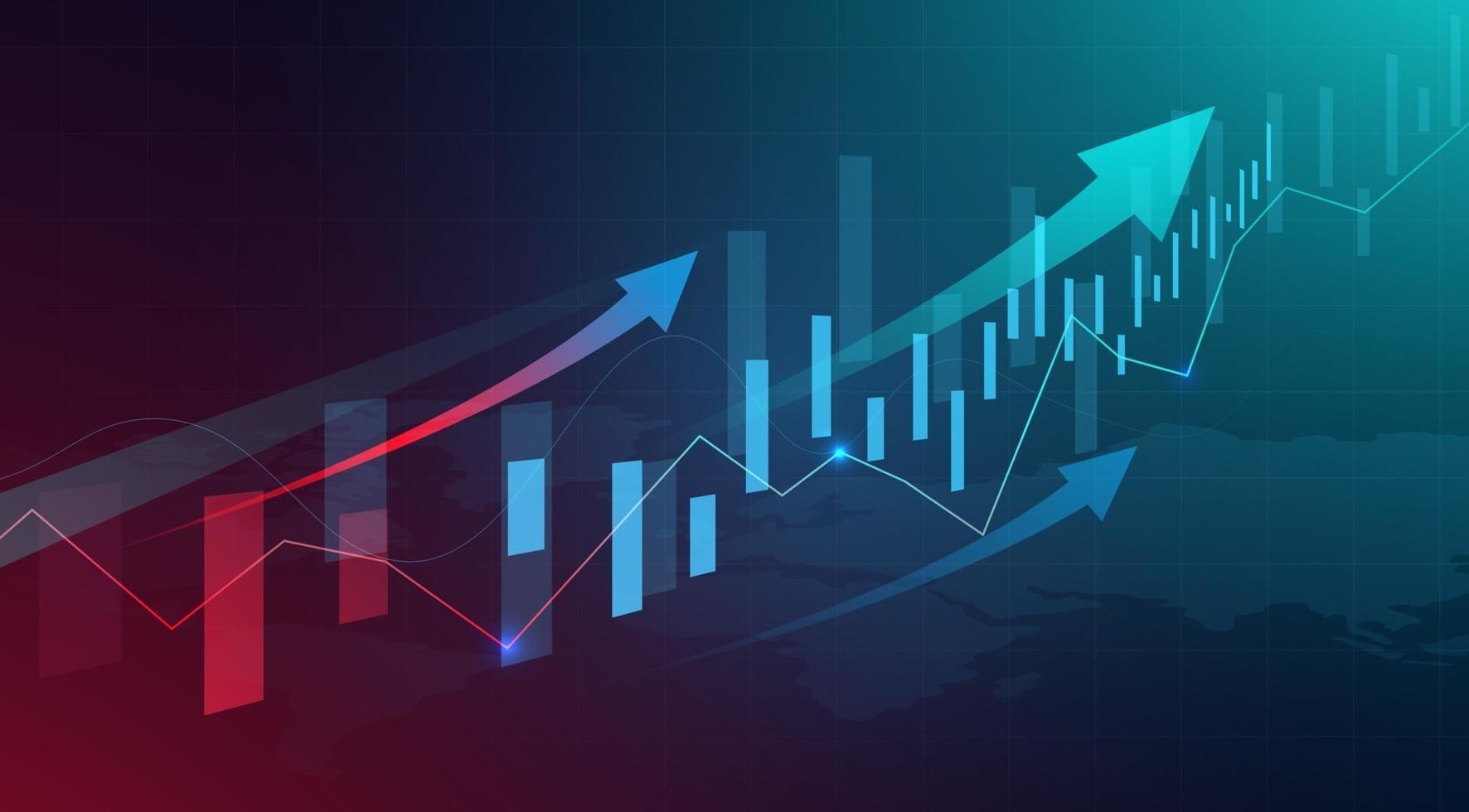 tabla de gráfico de palo de vela de negocios del mercado de valores vector