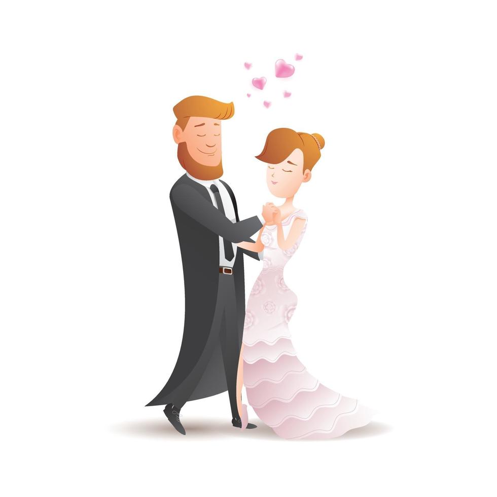 Cute romantic couple on date, Couple mate with slow step ballroom dance vector