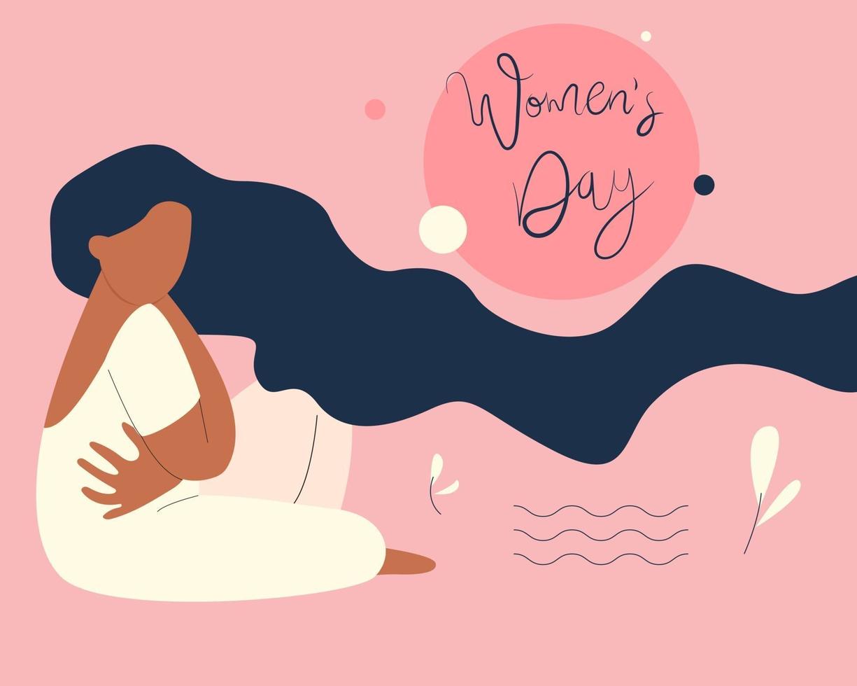 Women's Day celebration concept illustration with beautiful girl vector