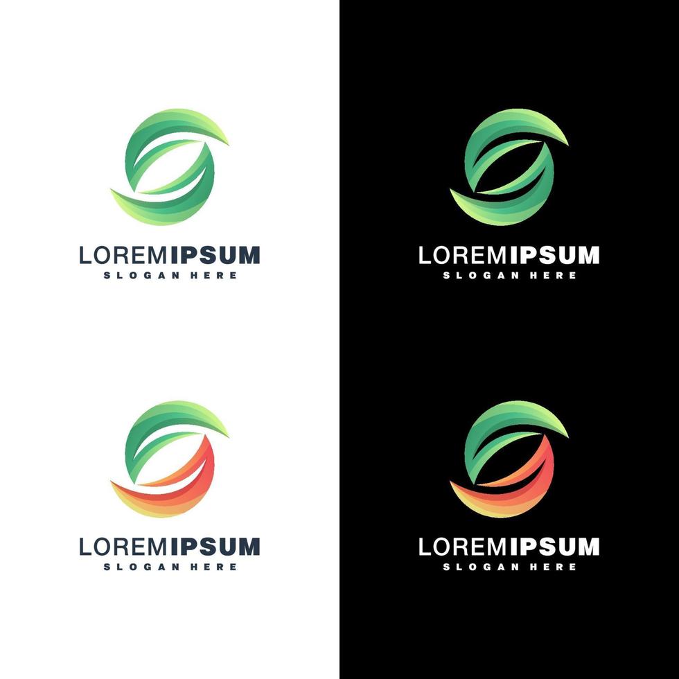 Colorful logo design green and orange color vector