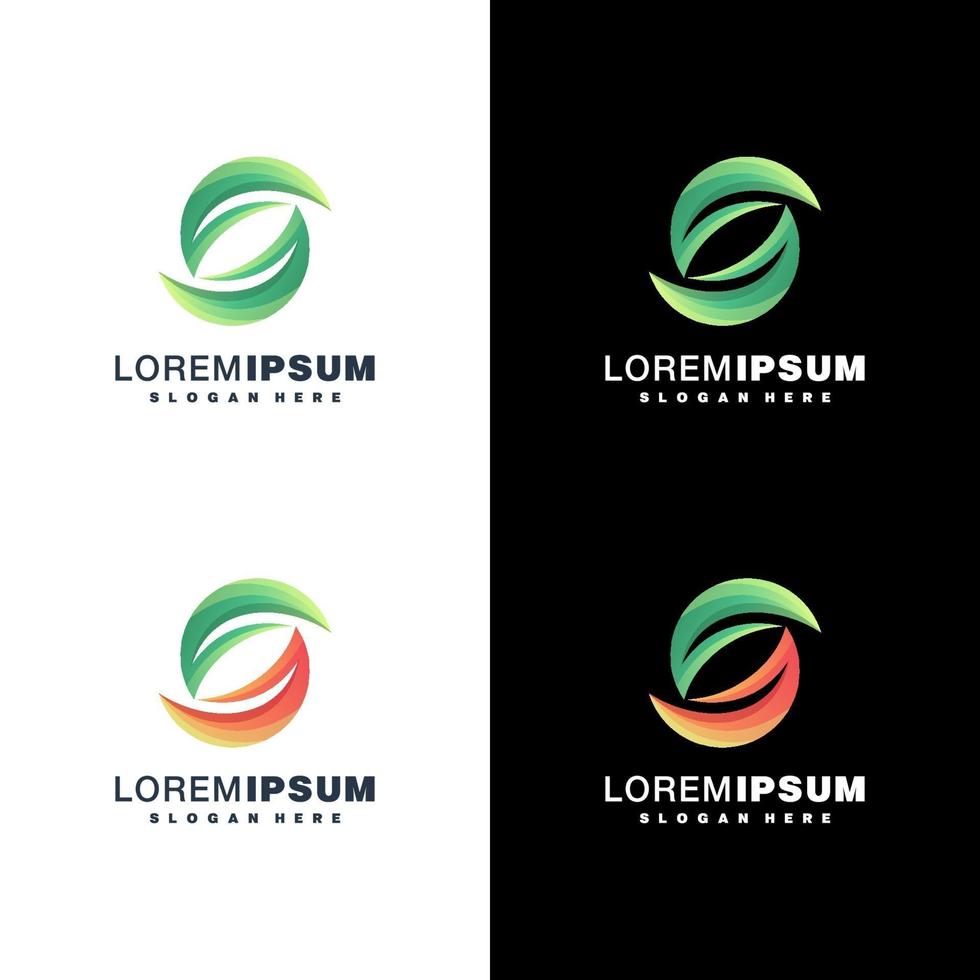 diseño de logotipo colorido color verde y naranja vector