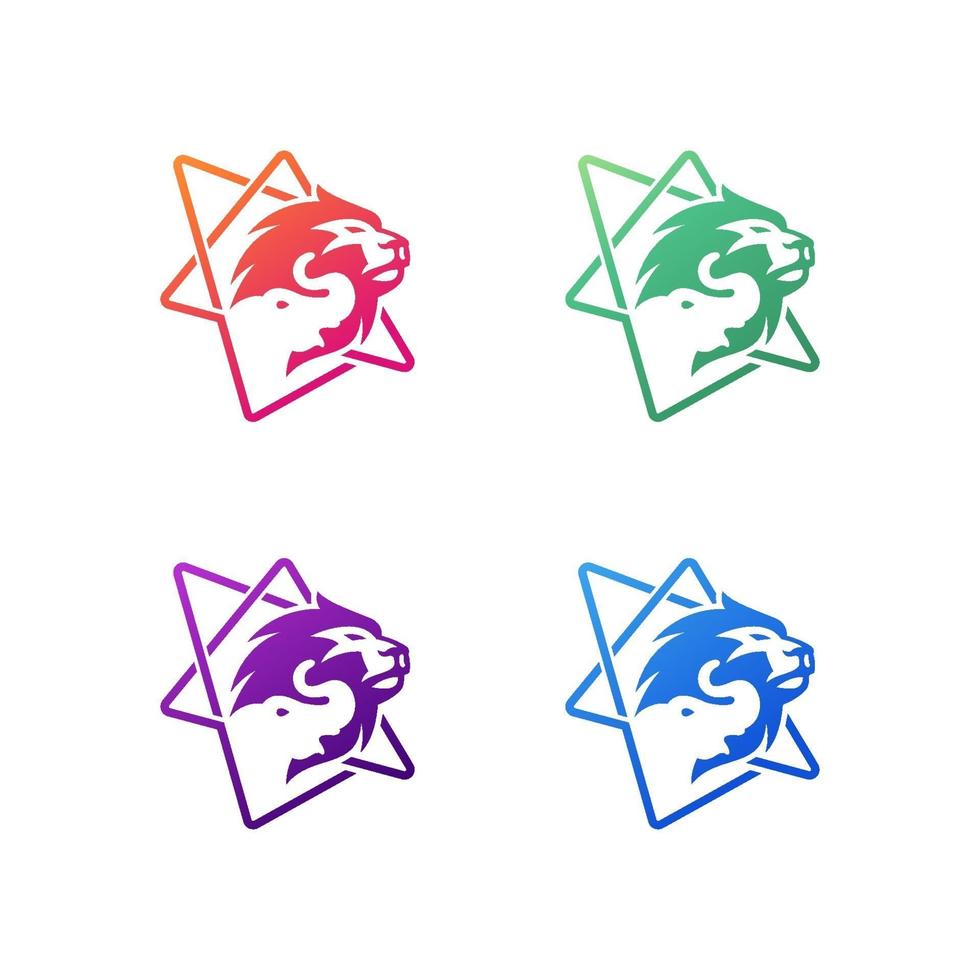 conjunto de diseño de logotipo de zoológico vector