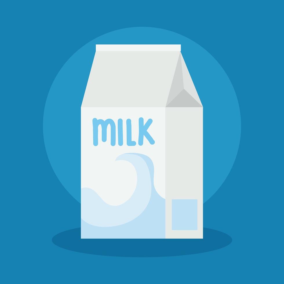 milk box beverage in blue background vector