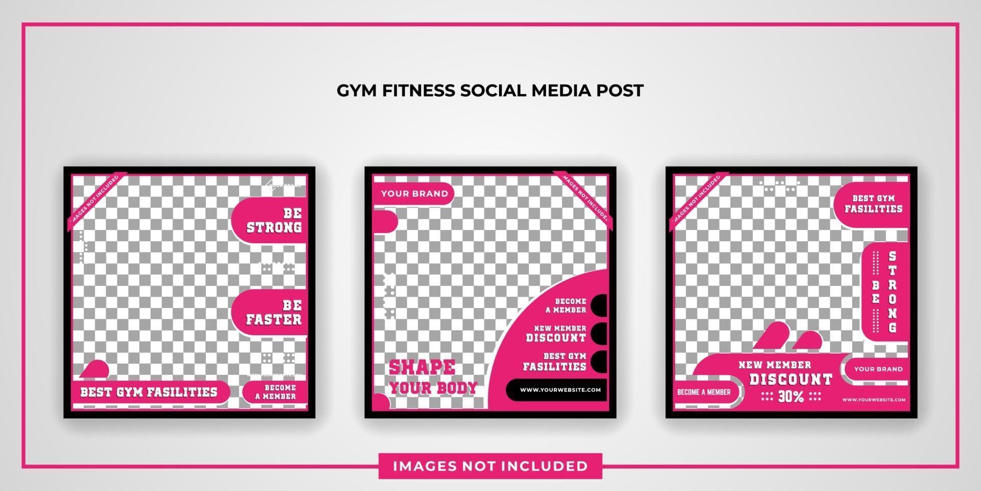 Fitness social media post template vector