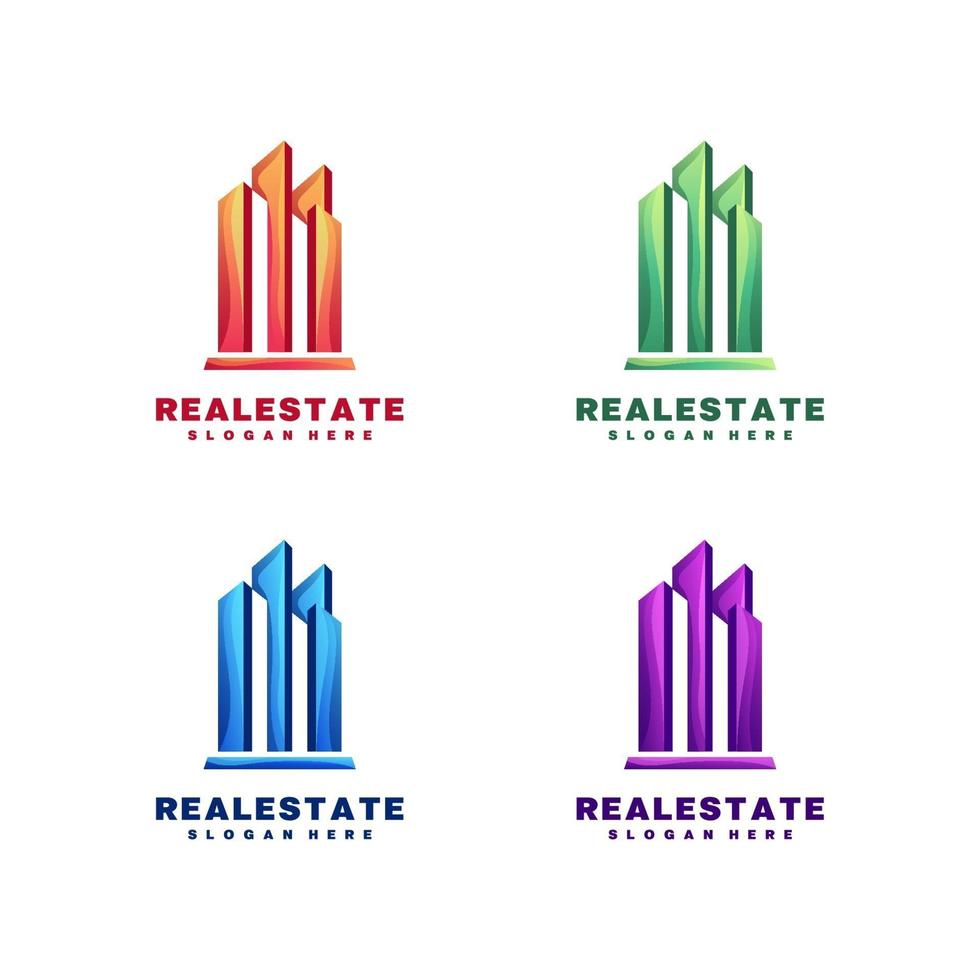 Real estate logo set vector