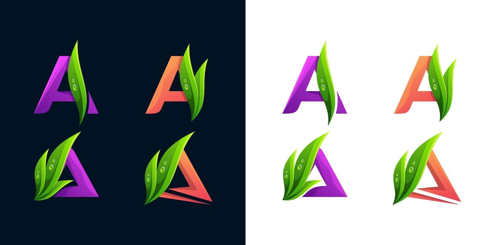 Letter A logo set vector template