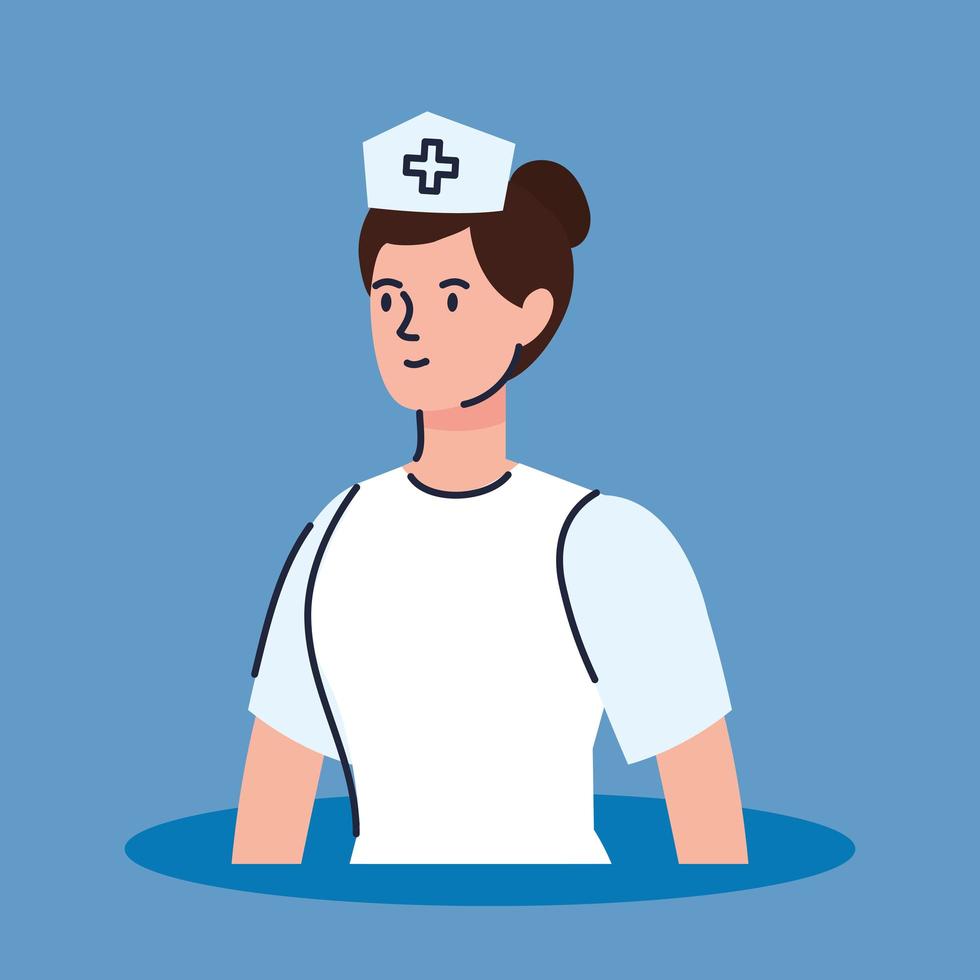 Female nurse with uniform and stethoscope vector