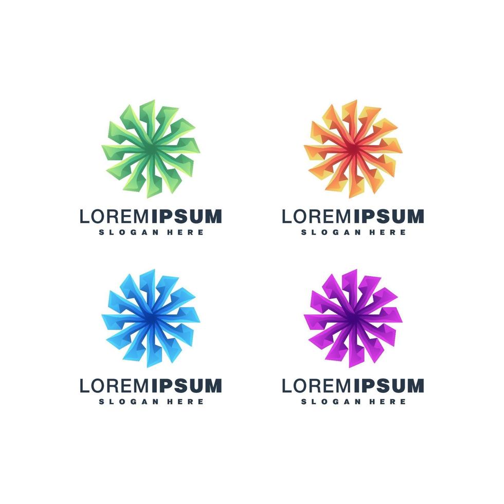 colorful logo design set vector