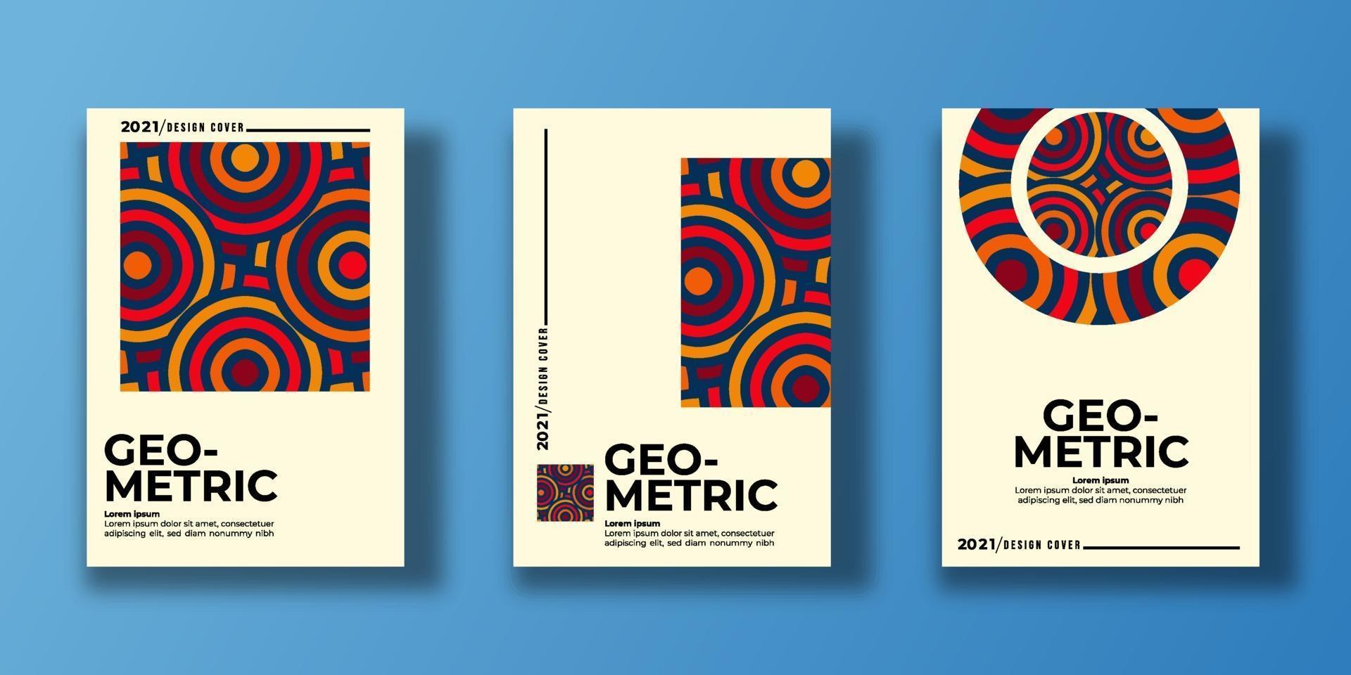 Set of geometric cover. Abstract shapes compositions. Geometric pattern. vector illustration
