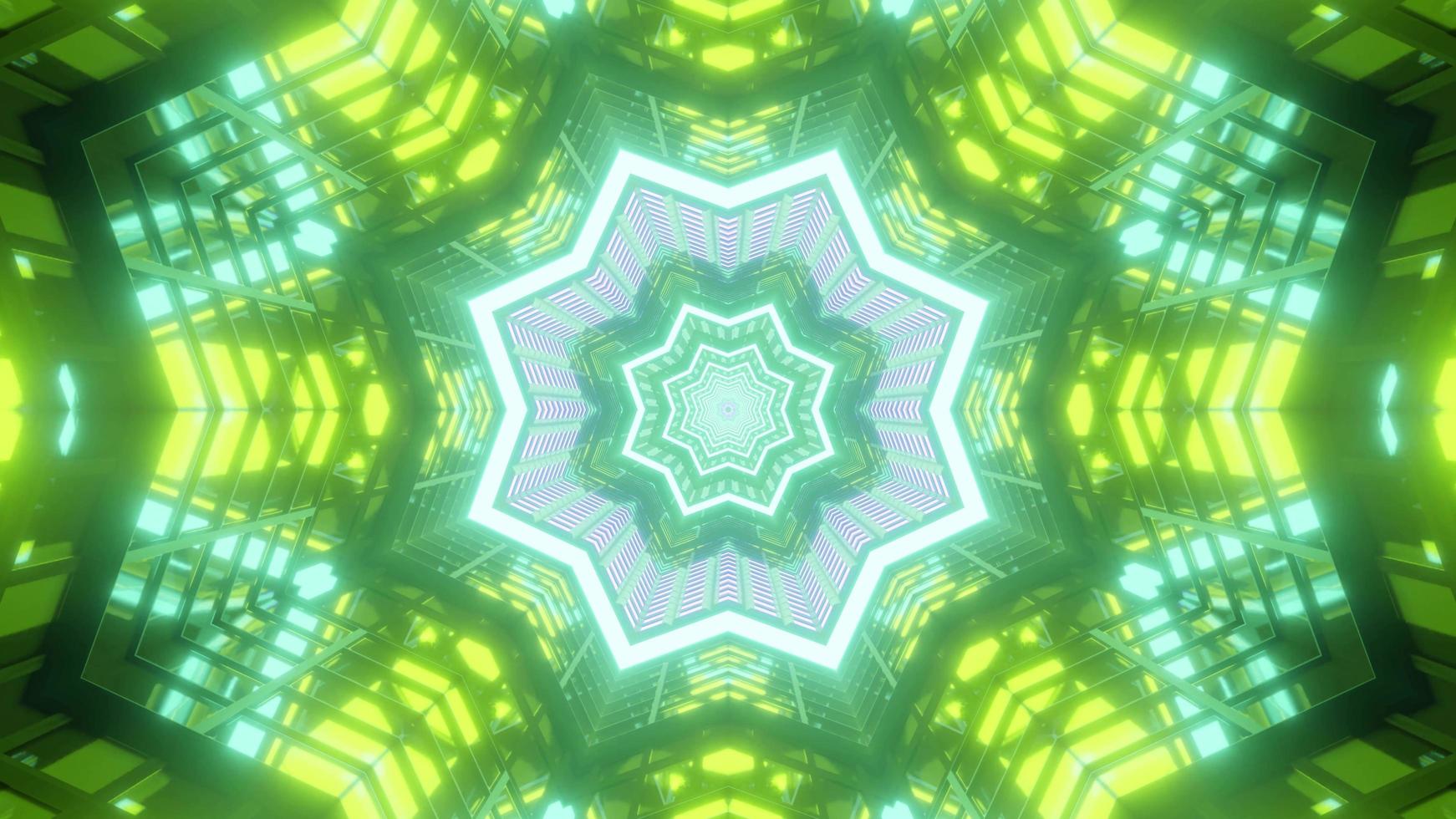 Colorful 3d kaleidoscope floral illustration for background or texture photo
