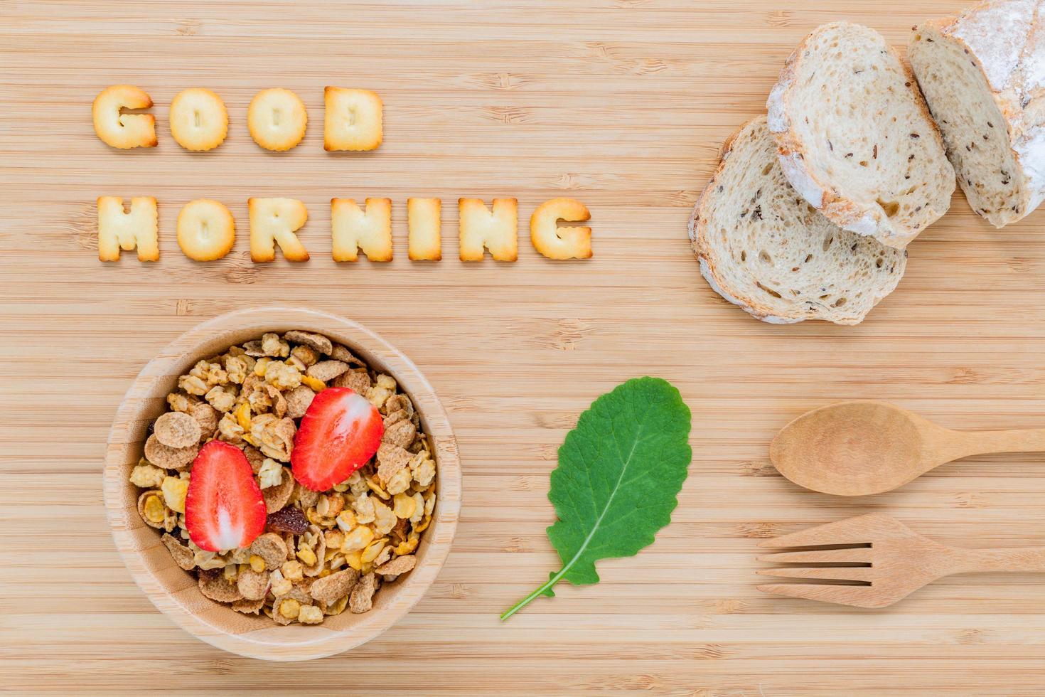 Good morning concept with cereal photo