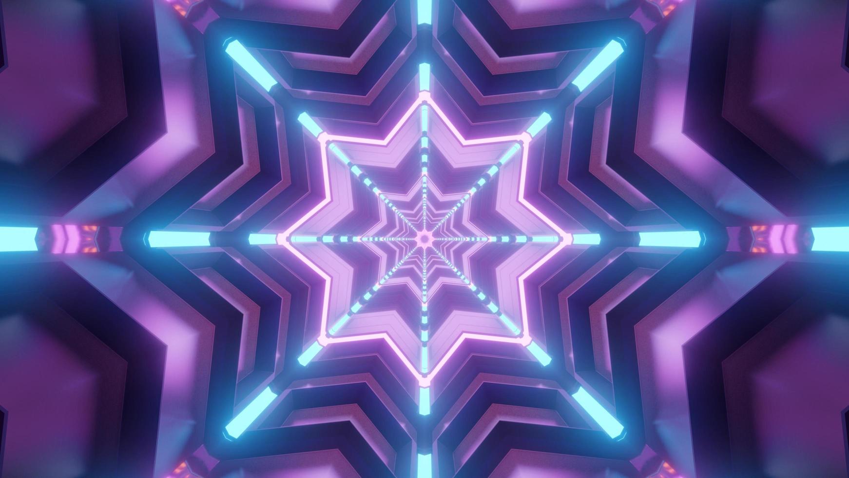 Colorful 3d kaleidoscope star illustration for background or texture photo