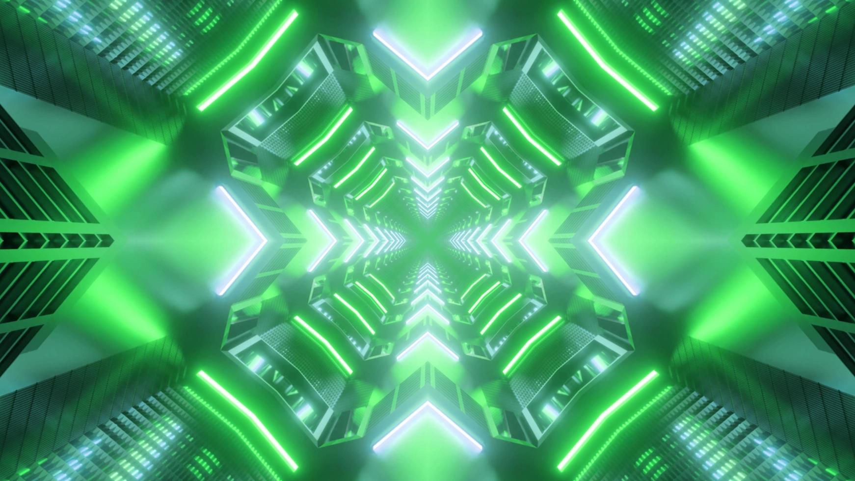 Green shades 3D kaleidoscope design illustration for background or texture photo