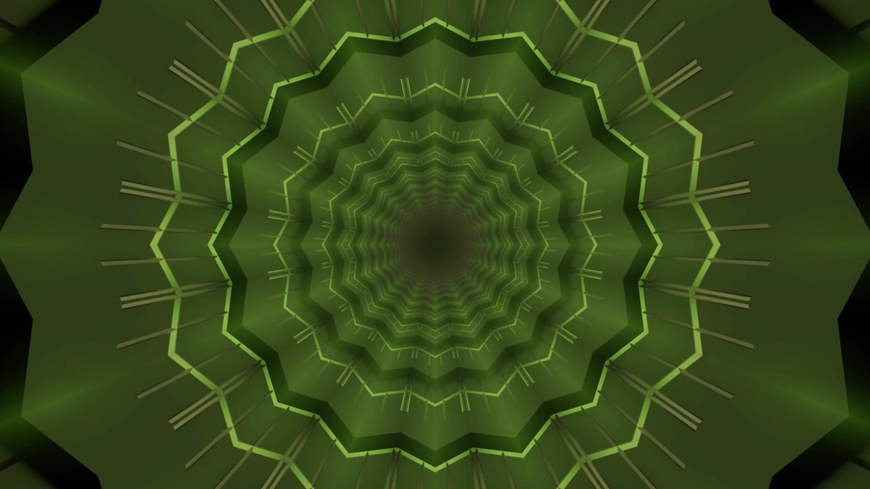 Ilustración de caleidoscopio 3d verde y gris para fondo o textura foto