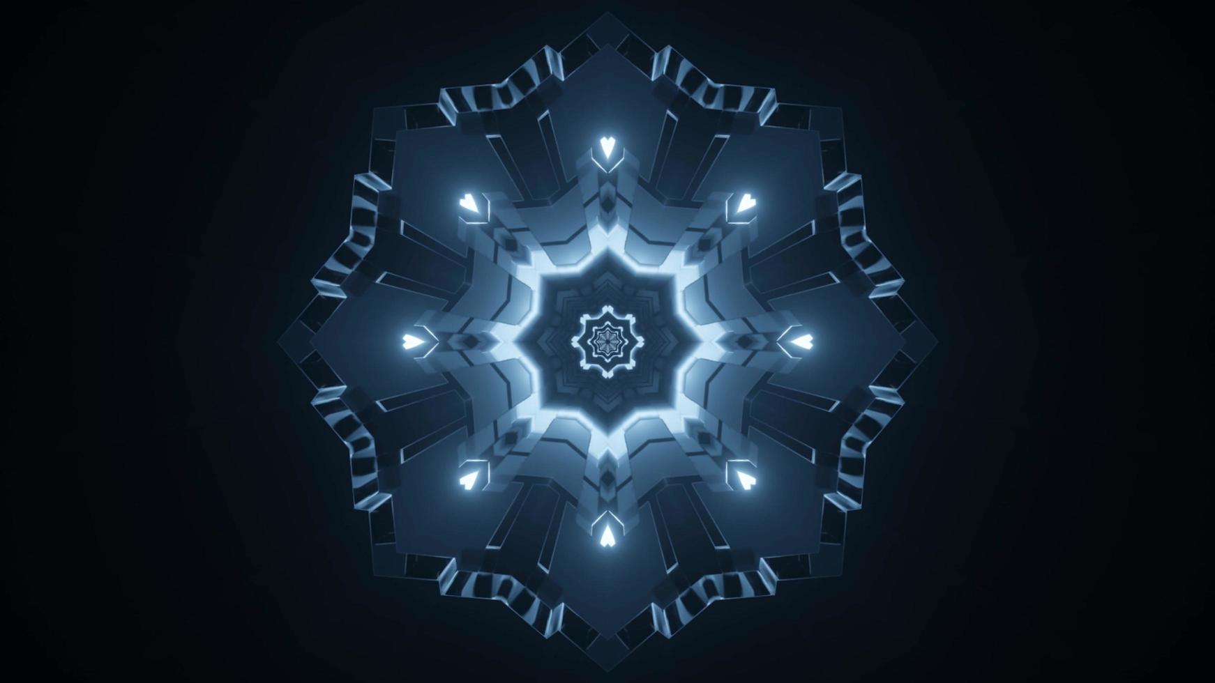 3D kaleidoscope snowflake design illustration for background or texture photo